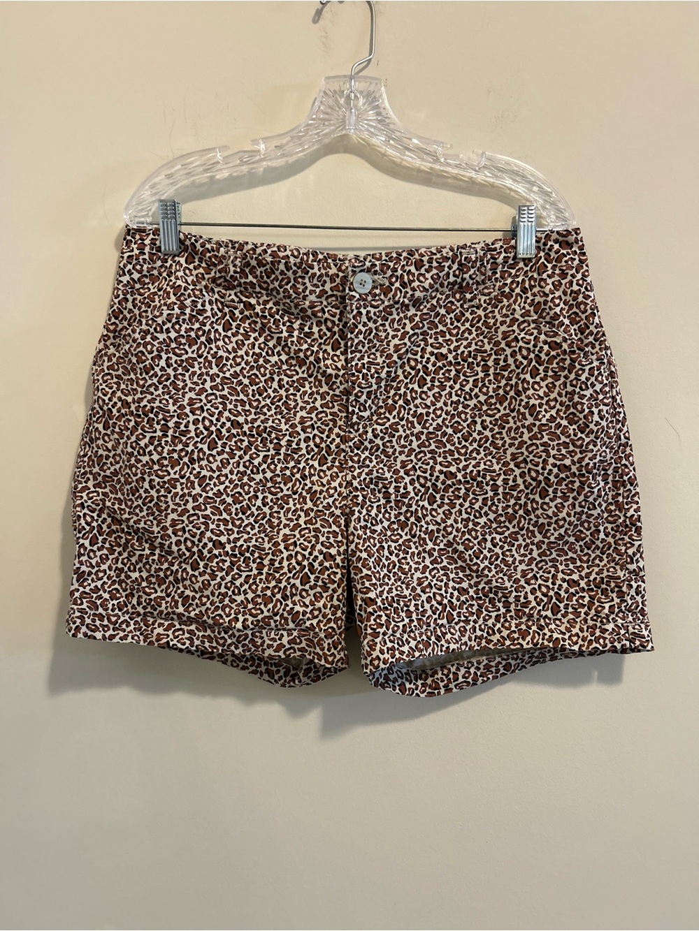 Lee Leopard Print Jean Shorts - Brown/Cream